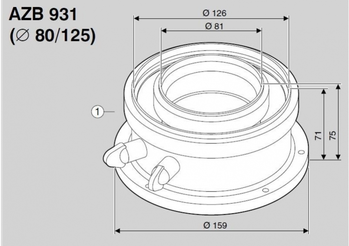 Adapter 80/125 powietrzno-spalinowy