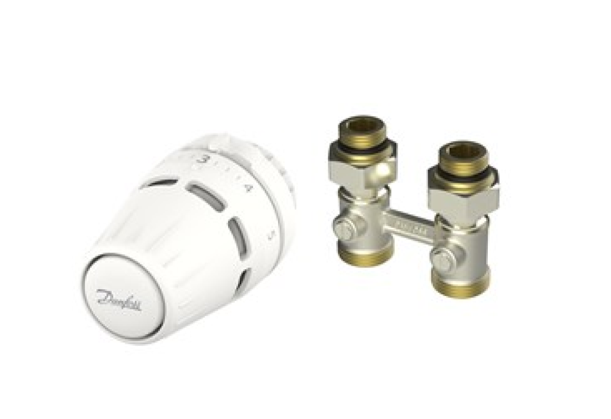 Zestaw termostatyczny Danfoss z głowicą Regus RA nakrętka + RLV-KB 1/2" prosty 015G5310